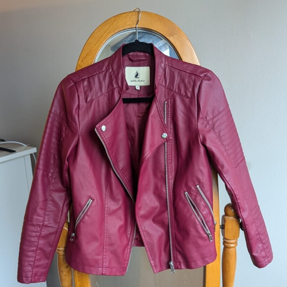 Red leather jacket